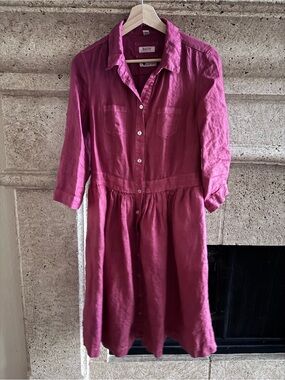 100% Linen button down dress